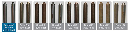 Salt water corrosion test: Techron Marine vs other Fuel Stabilizers